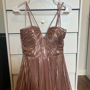 GB Metallic Rose Gold Prom Dress